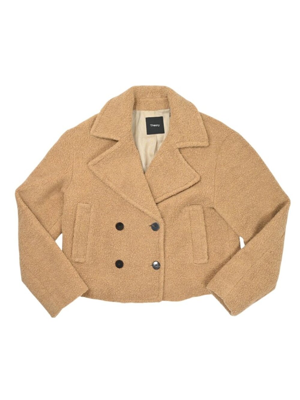 Theory Faux Fur Peacoat in Light Cocoa